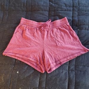 Athletic Works Magenta Marled Cotton Shorts.